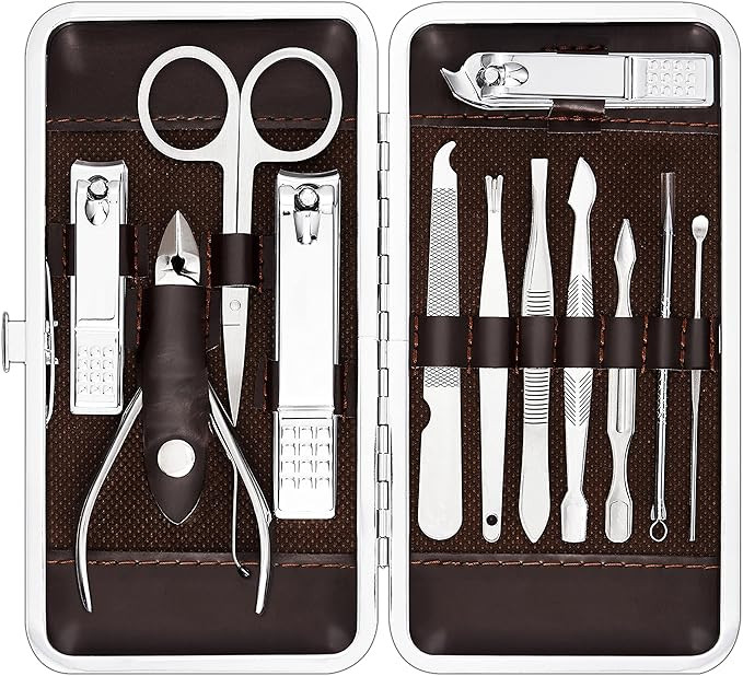 Manicure, Pedicure Kit, Nail Clippers, Professional Grooming Kit, Nail Tools with Luxurious Trave... | Amazon (US)