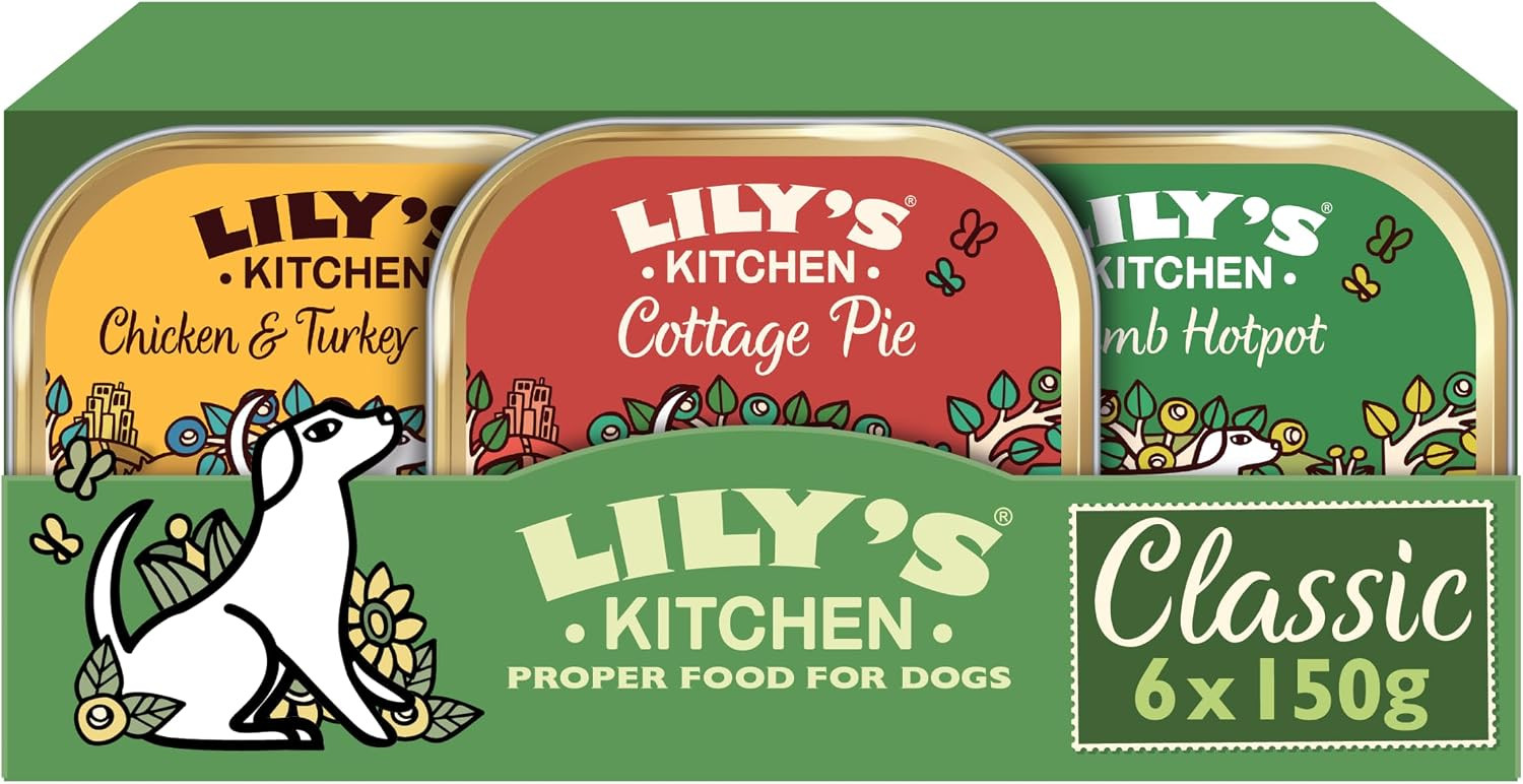 Lily's Kitchen Natural Adult Dog Food Wet Trays - Classic Dinners Multipack - Chicken, Lamb & Beef - Complete Meal Recipes (6 Trays x 150g) | Amazon (UK)