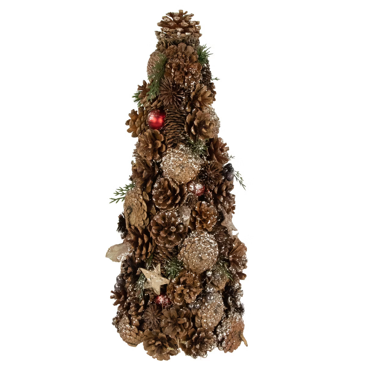 Northlight 17" Pinecone and Berry Christmas Cone Tree Tabletop Decoration | Target