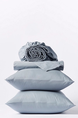 Coyuchi Organic Crinkled Percale Sheet Set | Anthropologie (US)
