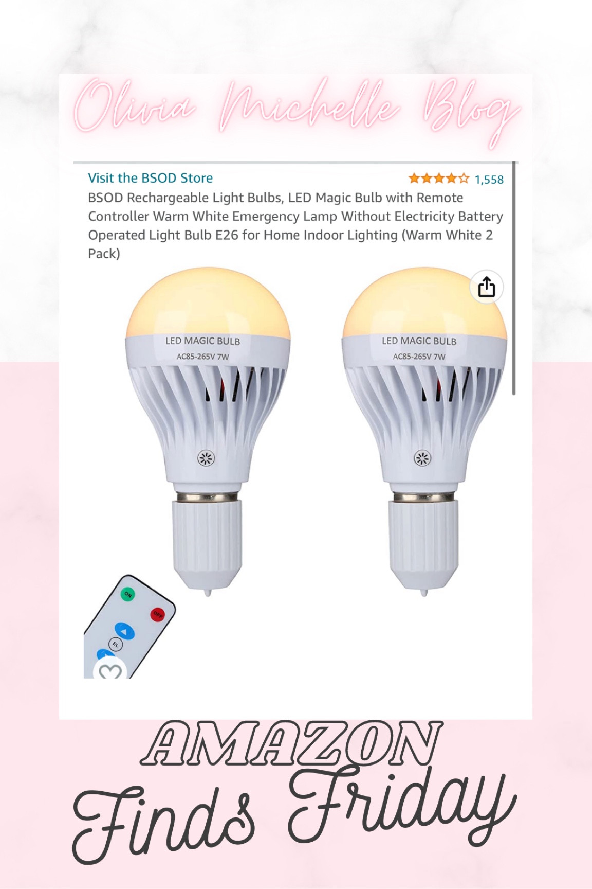 Amazon finds Friday! Grabbed these rechargeable light bulbs, they come with a remote control. Amazon home. 

#LTKhome #LTKunder50 #LTKFind