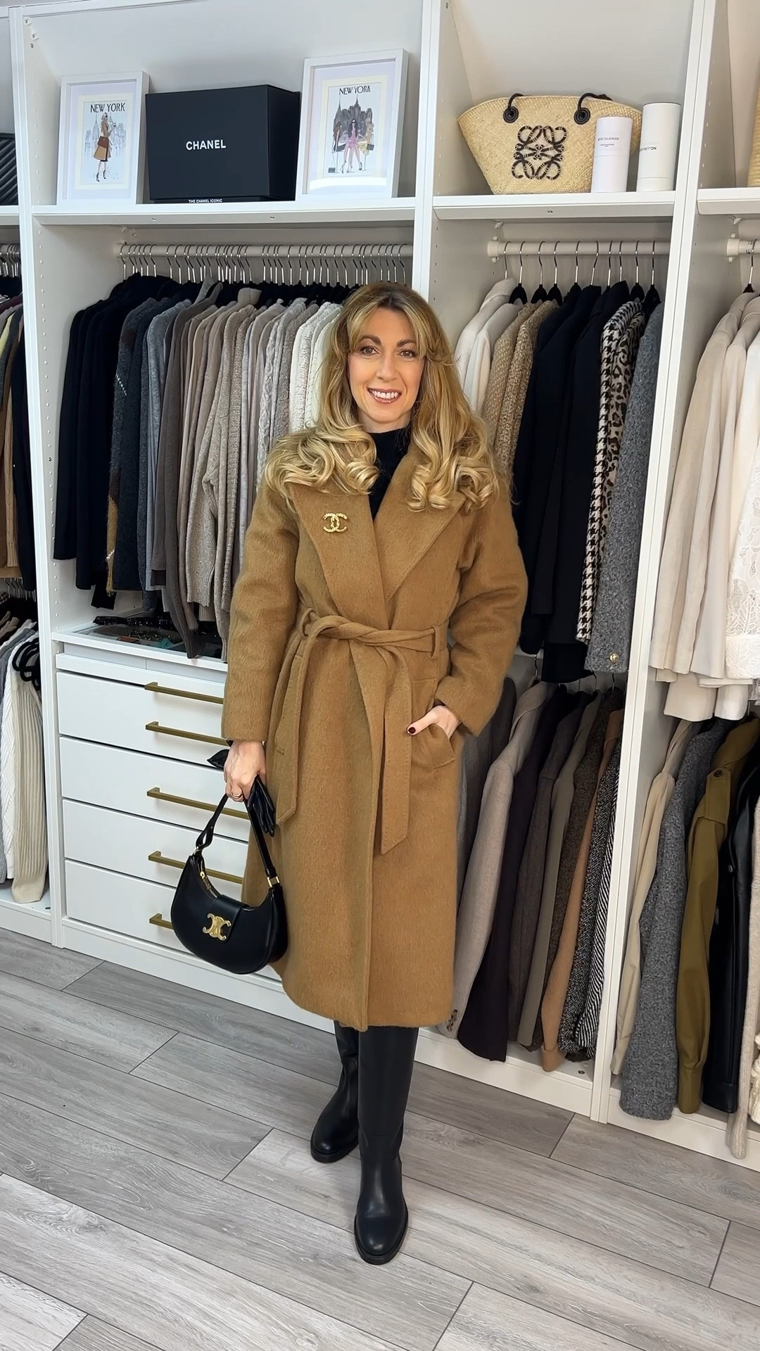 Cold weather outfit, wool coat, fleece lined leggings, leggings, knee high boots, madding dutti boots, hm coat, black and camel, camel coat, leather gloves 

#LTKmodest #LTKuk #LTKwinter