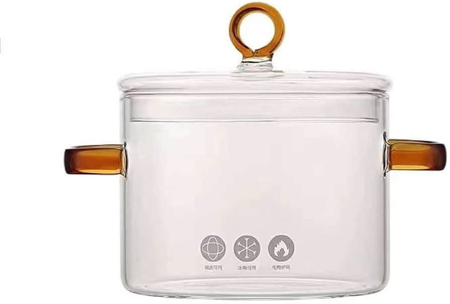 1.5L/53Oz Clear Glass Pots for Cooking with Lids Saucepan with Cover Simmer Pot Heat-Resistant Gl... | Amazon (US)