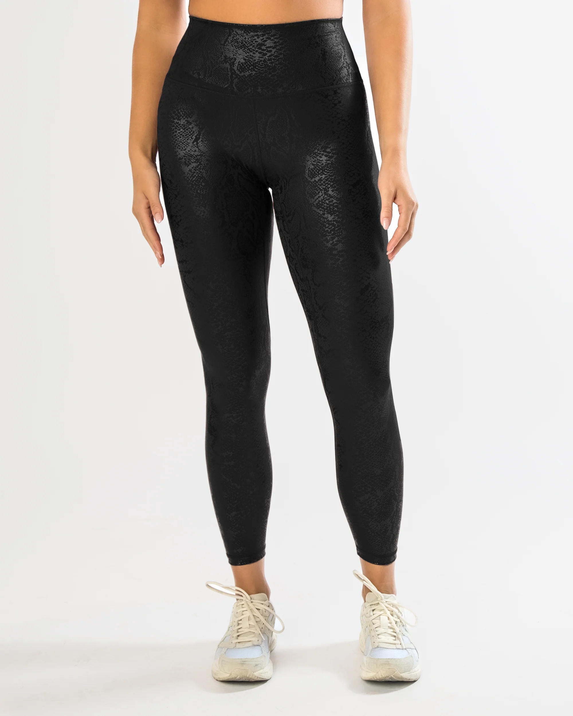 Lux Pace Leggings (26 in.) - Black Snake Foil | Senita Athletics