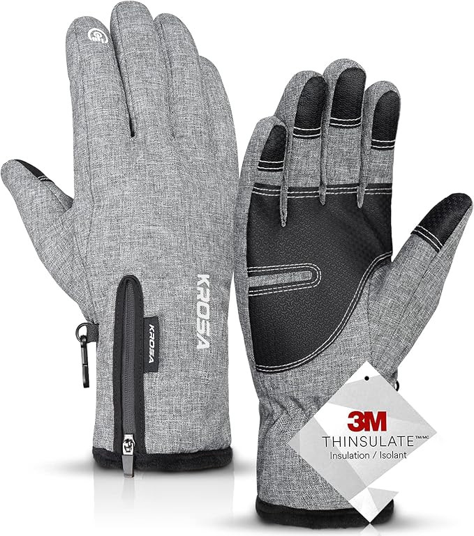 krosa -10℉ Winter Gloves Men Women, 10 Touchscreen Fingers Snow Ski Gloves, Waterproof Cold Wea... | Amazon (US)