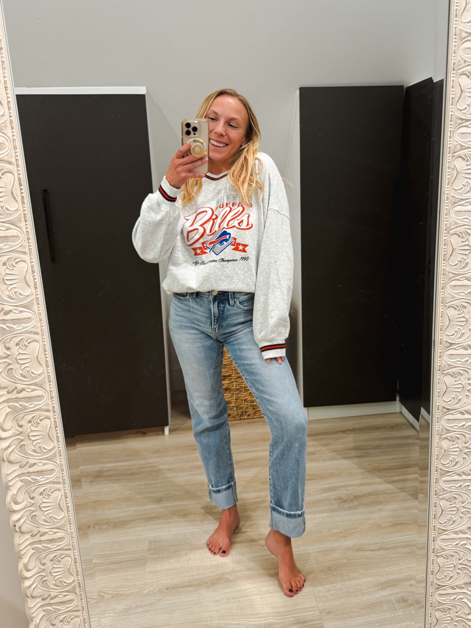 Bills crew next perfect for cozy fall nights! Runs big - this is an XS! 

#LTKSeasonal #LTKPetite