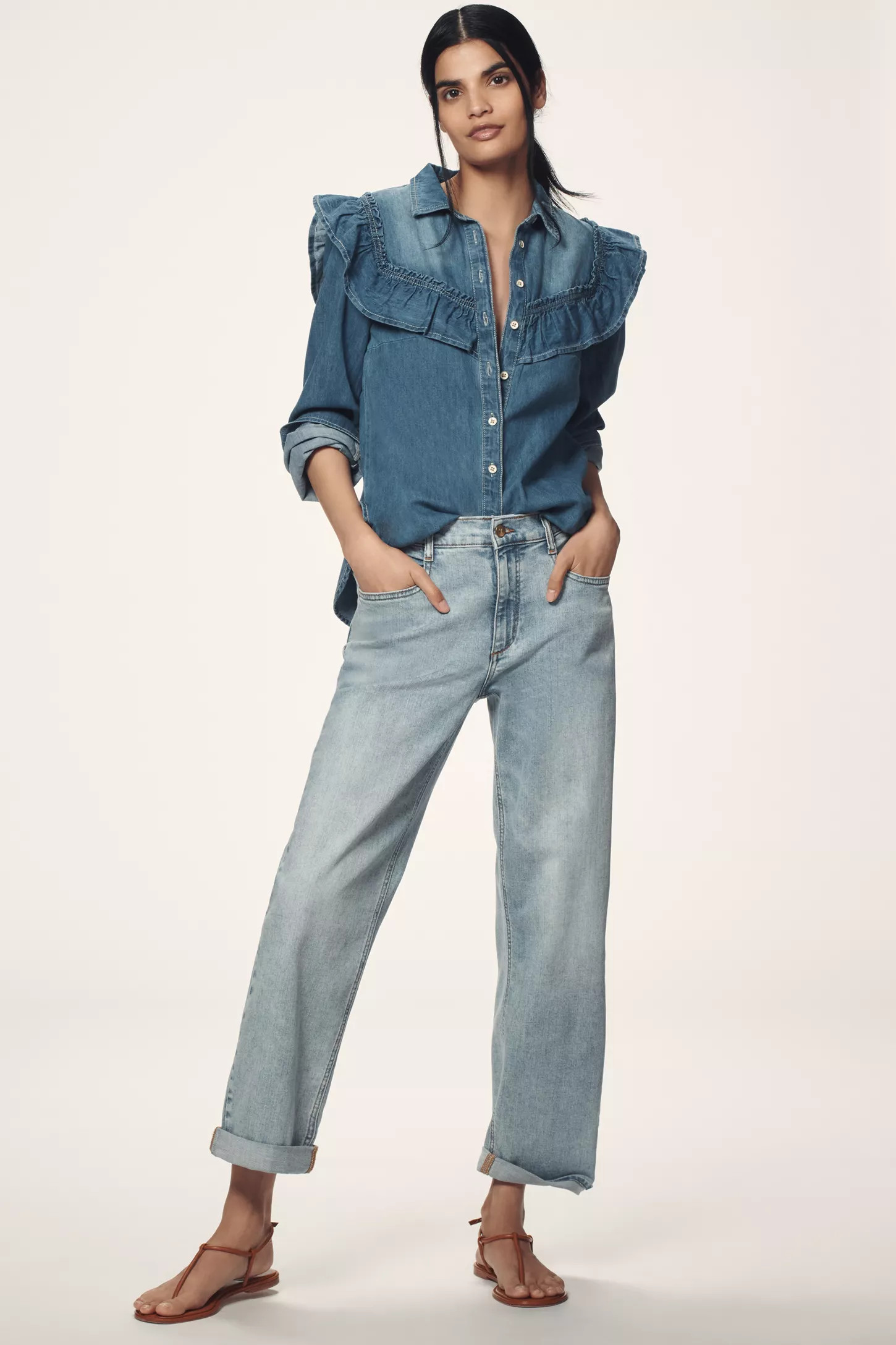 Pilcro Baggy Slim Boyfriend High-Rise Relaxed Jeans | Anthropologie (US)