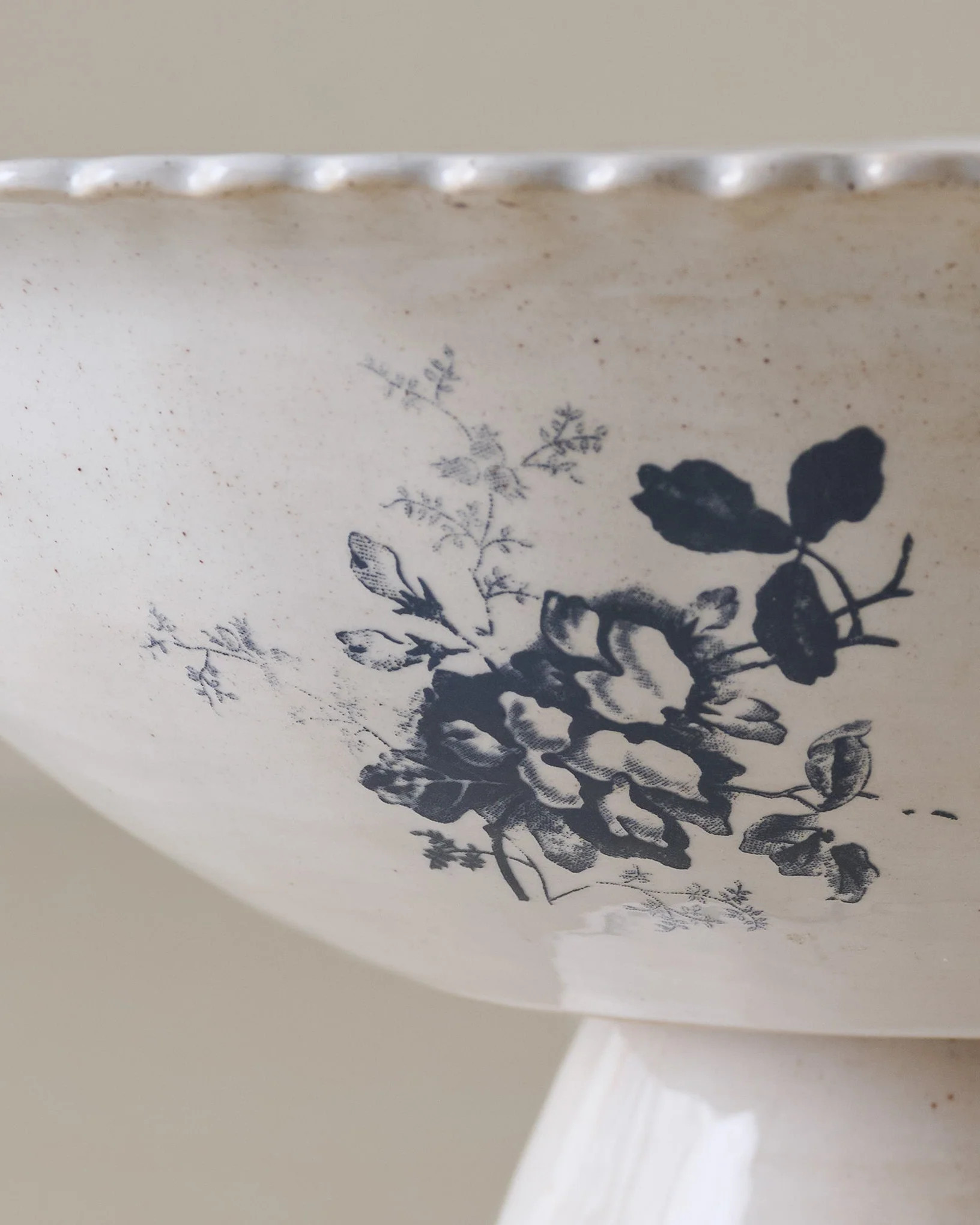 Heirloom Garden Floral Pedestal Serving Bowl | Magnolia