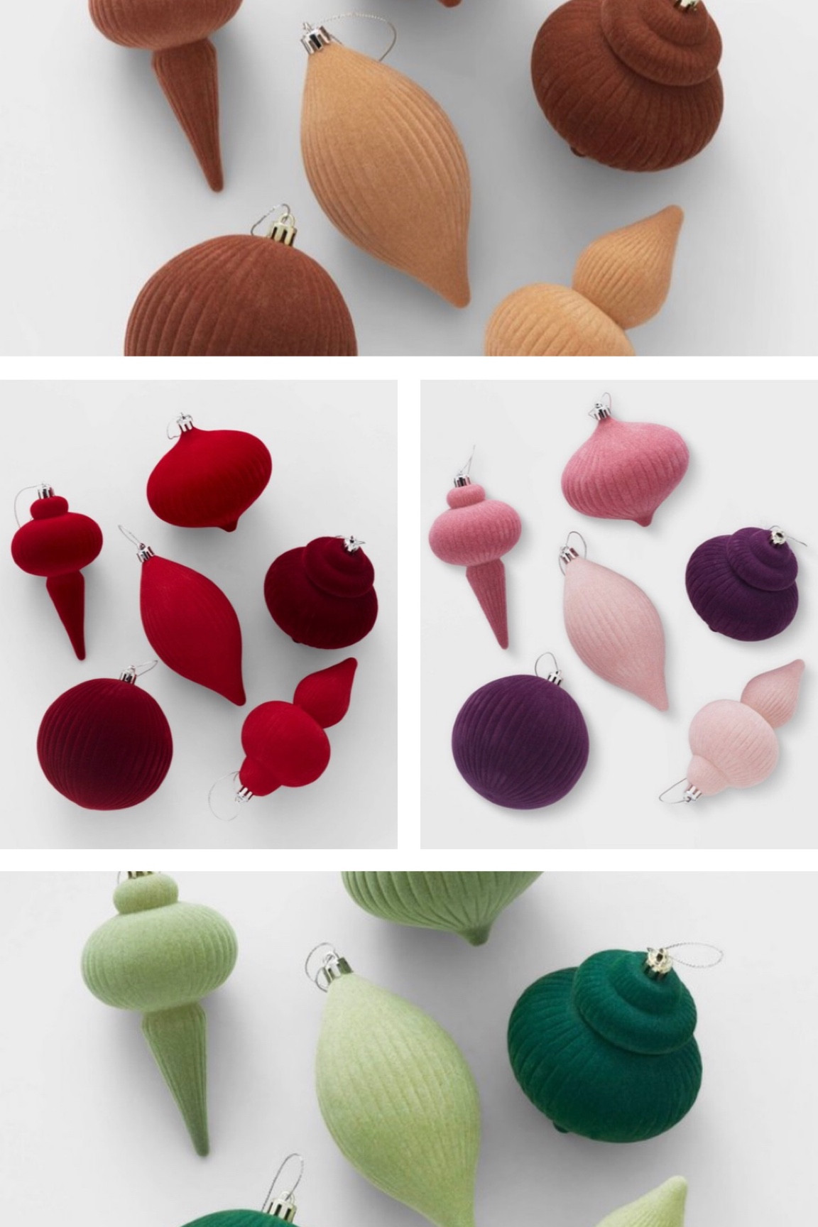 On sale for $7, Target suede ornaments #christmas #holiday #target #holidaydecor