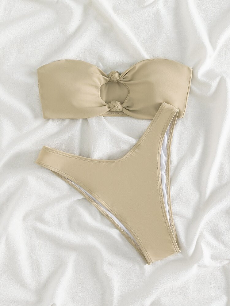 Knot Decor Bandeau Bikini Swimsuit | SHEIN
