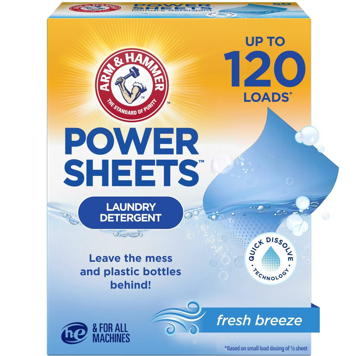 Arm & Hammer Laundry Detergent Sheets - Fresh Breeze - 60ct | Target