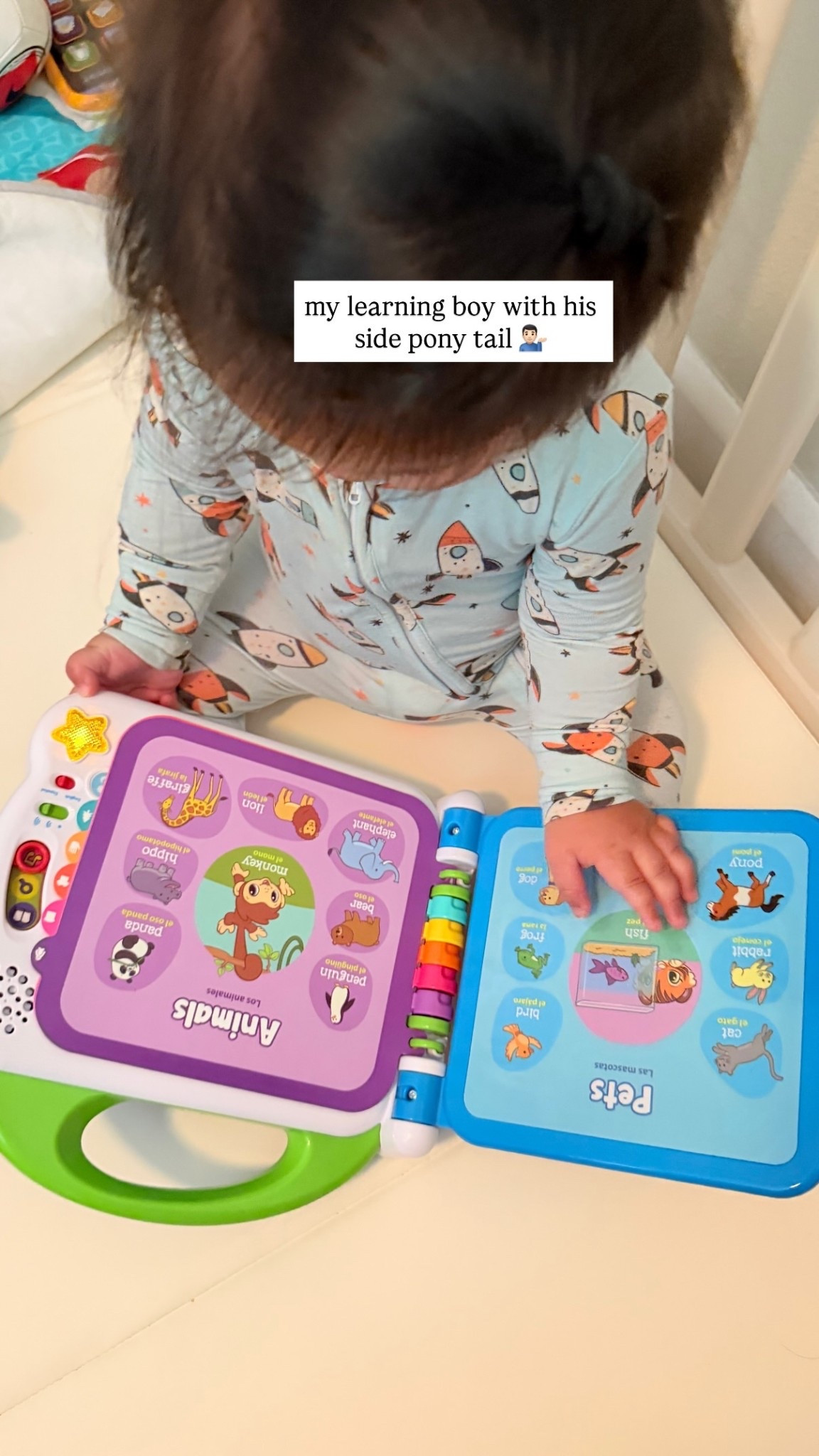 my learning boy with his side pony tail 💁🏻‍♂️