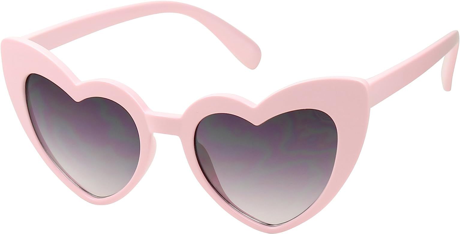 ShadyVEU Oversized Colorful Narrow Cat Eye Love Heart Shaped UV400 2-4 Years Kids Sunglasses | Amazon (US)