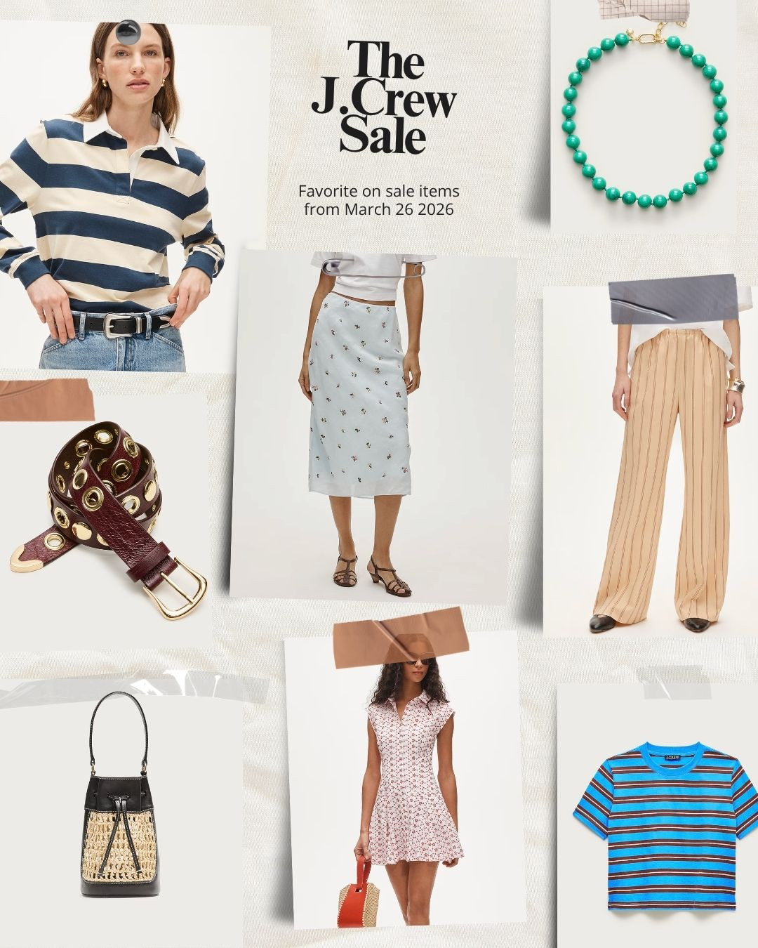 @jcrew  40% off sale picks. 

rugby. midi skirt. spring outfit. straw bag. mini dress. stripes. blue stripes. grommet. belt. grommet belt. green necklace. beaded necklace. 

 

#LTKWorkwear #LTKSaleAlert #LTKSeasonal