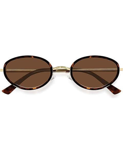 SOJOS Trendy Oval Polarized Sunglasses for Women Men, 80s 90s Chic Retro Vintage Sunnies SJ1248 | Amazon (US)