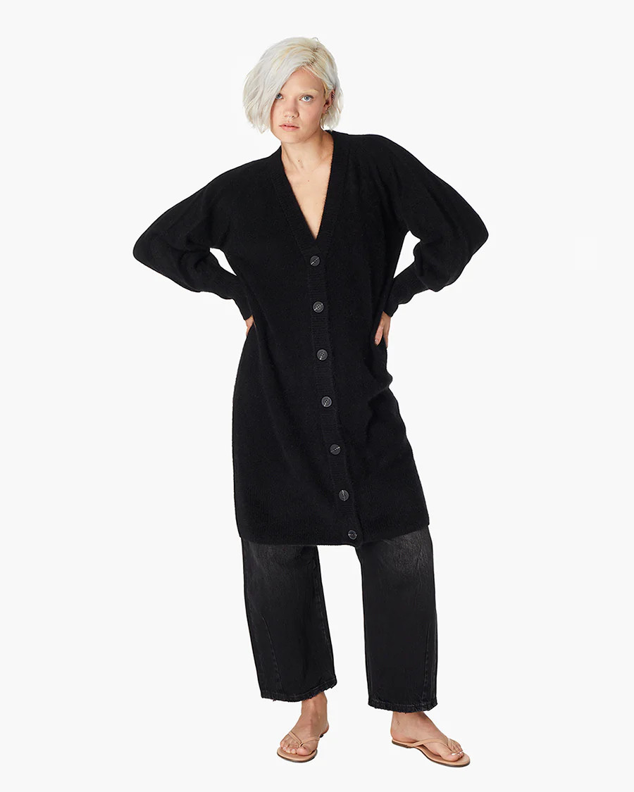 Softest Long Cardigan - Black - Black / 1 (XS) | TKEES