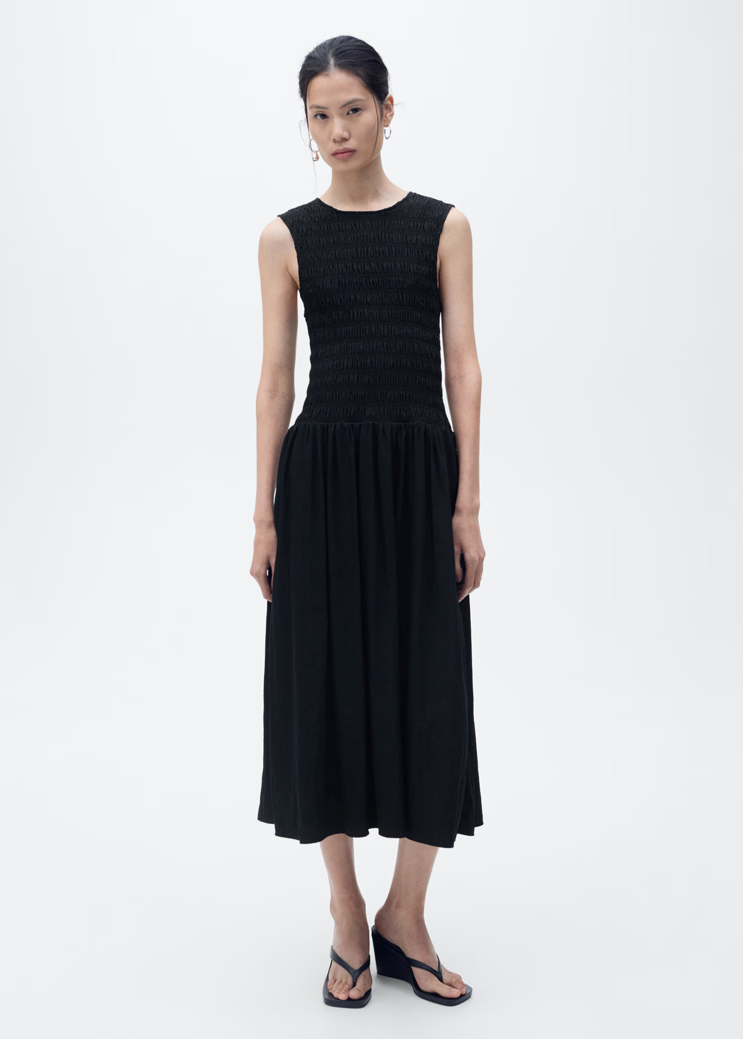 Flared dress with gathered body - Women | MANGO United Kingdom | MANGO (UK)