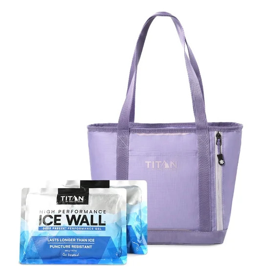 Titan by Arctic Zone 10 Can 7 qt Fridge Cold Insulated Cooler Tote + Ice Walls, Lavender | Walmart (US)
