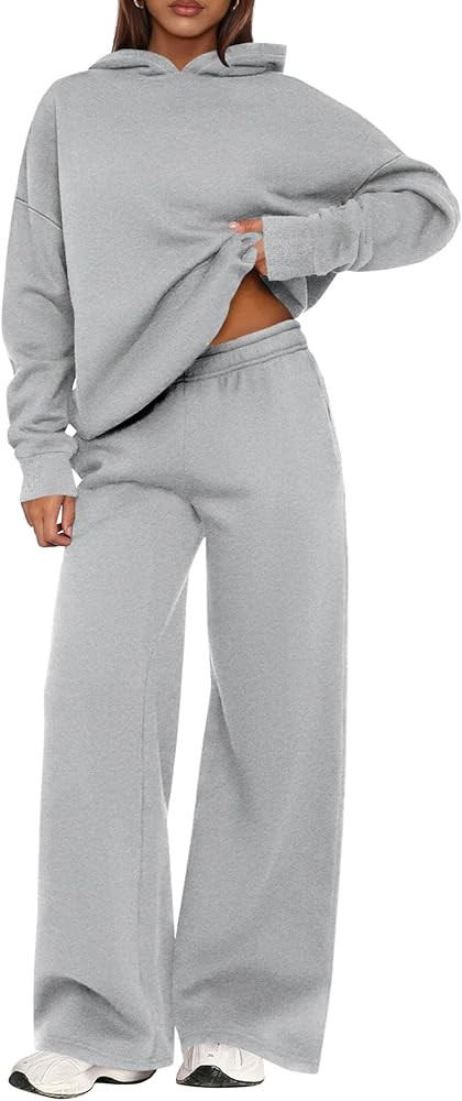 PRETTYGARDEN Womens Sweatsuits 2 Piece Set 2025 Casual Winter Long Sleeve Hoodie Loose Wide Leg S... | Amazon (US)