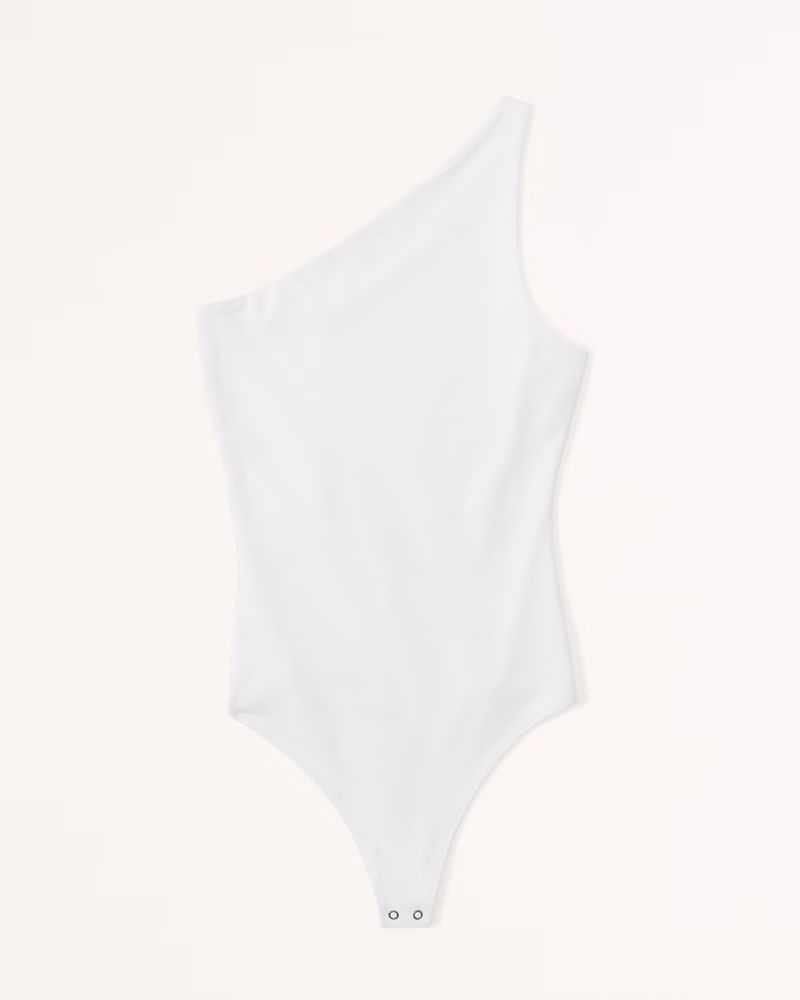 Abercrombie & Fitch Women's Double-Layered Seamless Fabric One-Shoulder Bodysuit in White - Size M | Abercrombie & Fitch (US)