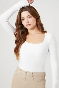 Fitted Long-Sleeve Bodysuit | Forever 21 (US)