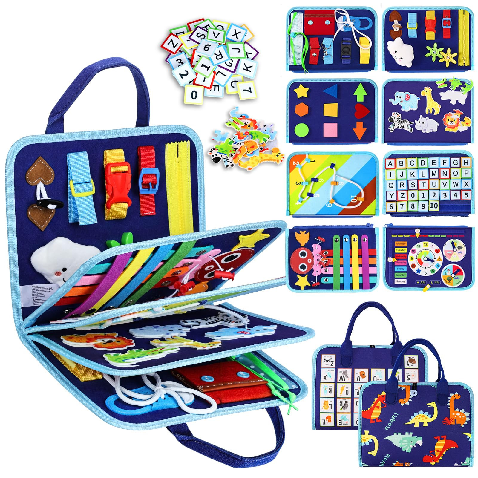 Esjay Toddler Busy Board Montessori Toys for Boys, Sensory Board Educational Activities for Learn... | Amazon (US)