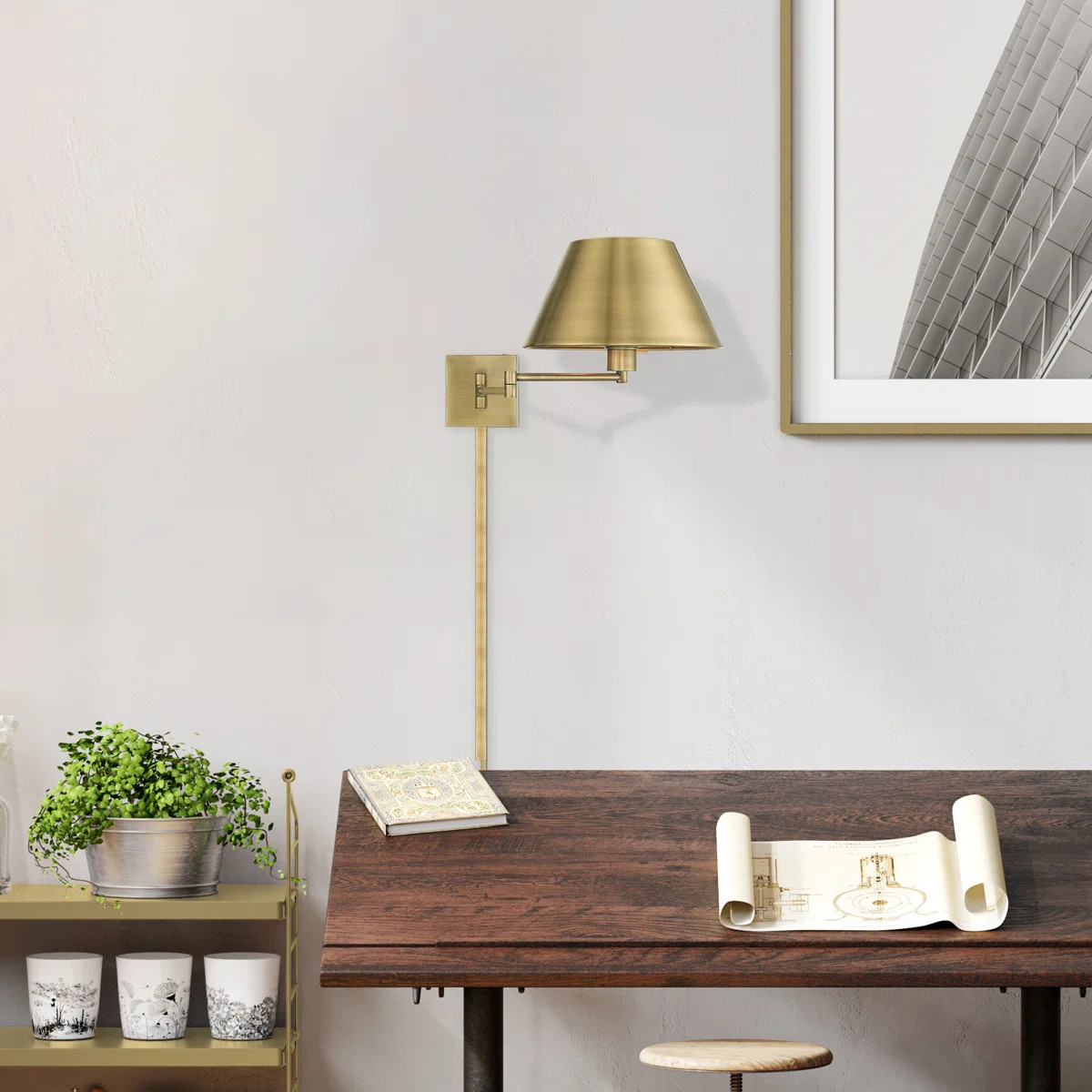 Brevan Steel Swing Arm Sconce | Wayfair North America