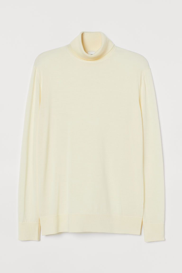 H & M - Merino Wool Turtleneck Sweater - White | H&M (US)