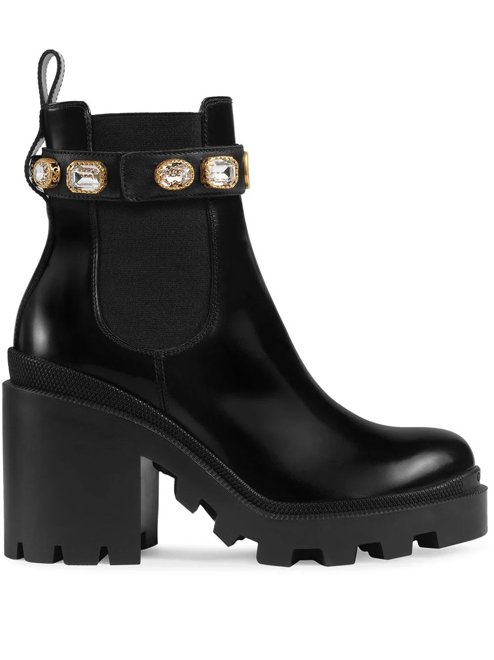 Leather ankle boot with belt | Farfetch (US)