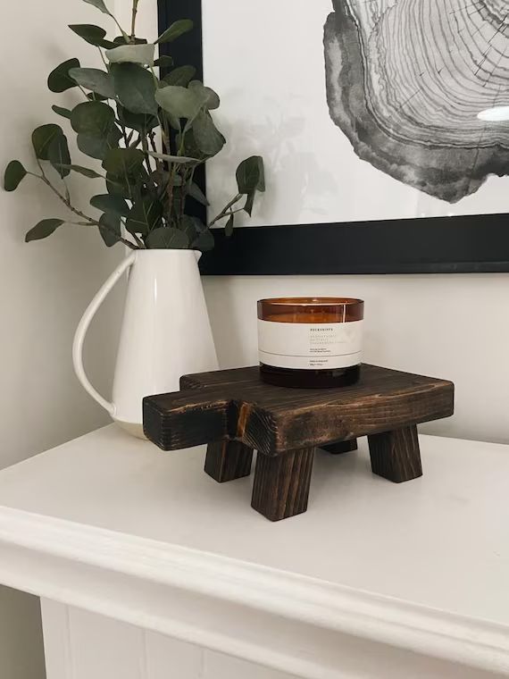 Dark Walnut Mini Display Stool  Wooden Riser  Wooden Decor  | Etsy | Etsy (CAD)