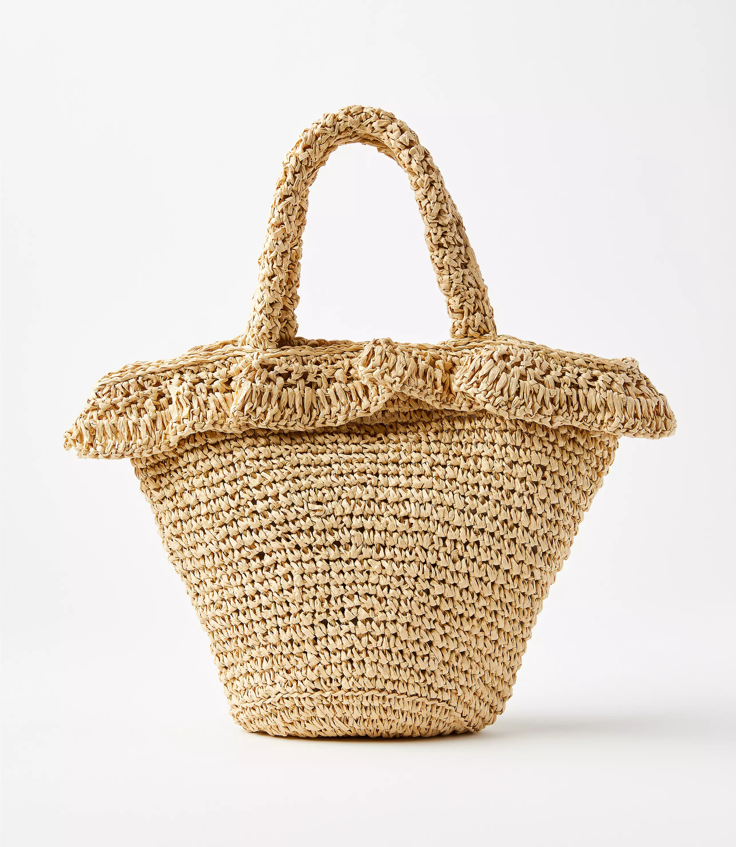 Ruffle Straw Bag | LOFT