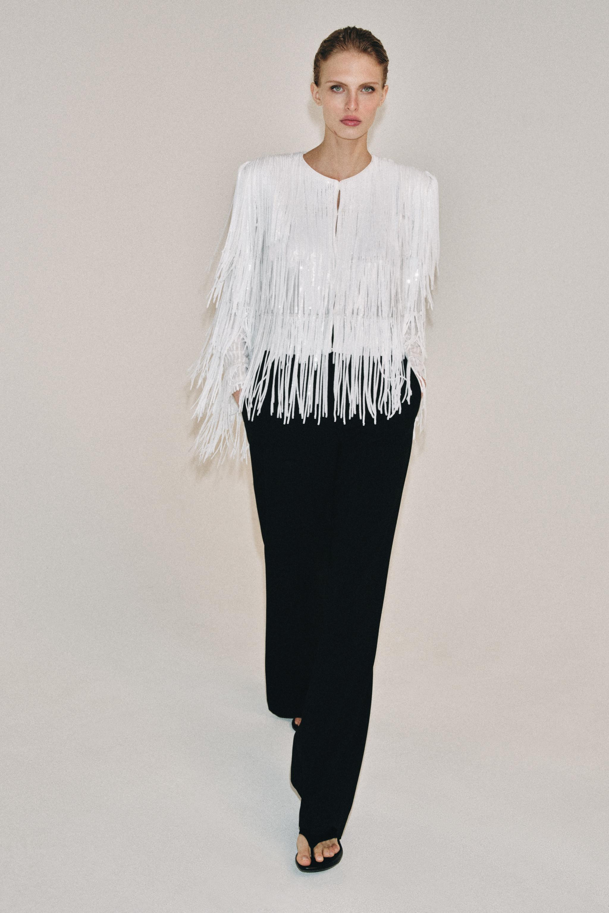 ZW COLLECTION SEQUIN FRINGE JACKET | Zara UK