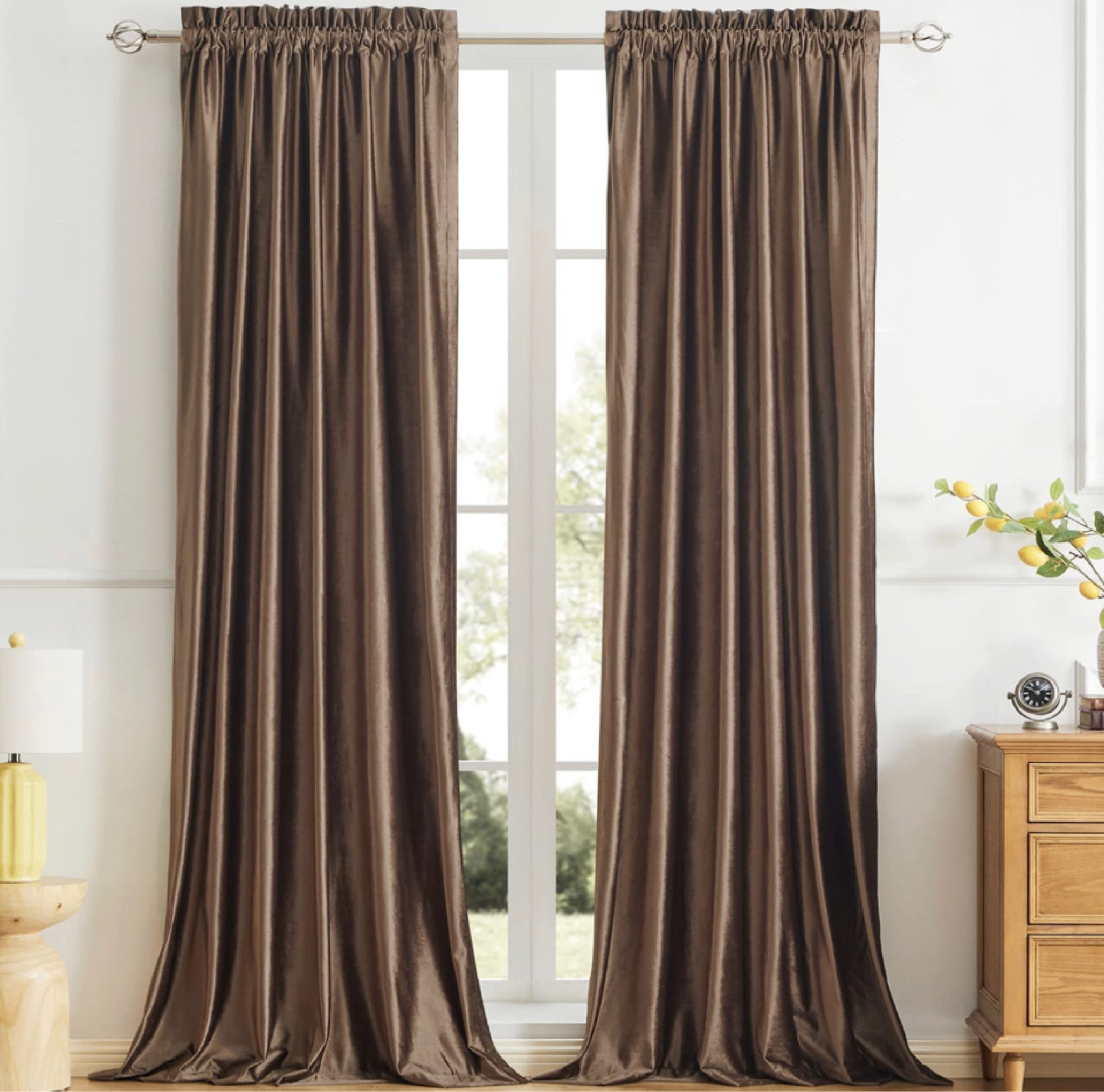 PRIMROSE Velvet Curtains for Living Room Blackout Thermal 96 inch Length Brown Window Drapes Treatment Room Darkening Decor Curtains for Bedroom Set of 2 Rod Pocket Panels

#LTKhome #LTKSeasonal #LTKFind