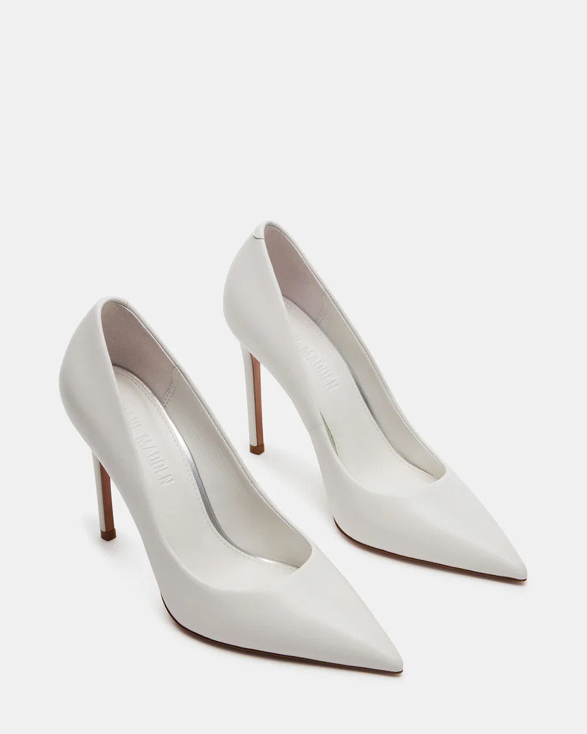 THRIVE White Leather Stiletto Pump | Women's Heels | Steve Madden (US)