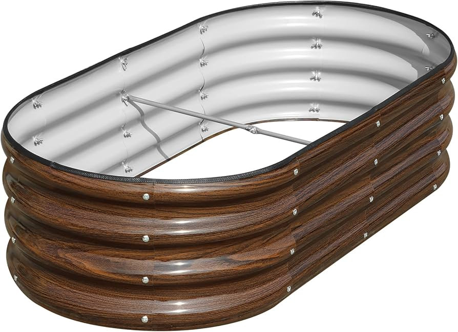 SnugNiture Galvanized Raised Garden Bed, 4x2x1ft Oval Metal Planter Box for Planting Outdoor Plan... | Amazon (US)