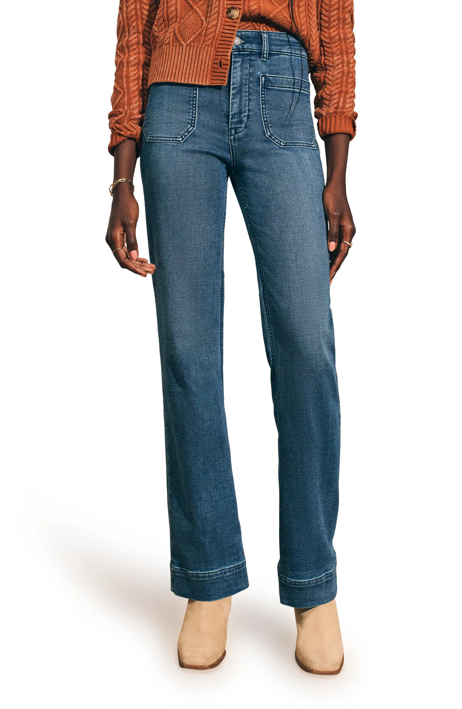 Faherty Stretch Terry Wide Leg Pants | Nordstrom | Nordstrom