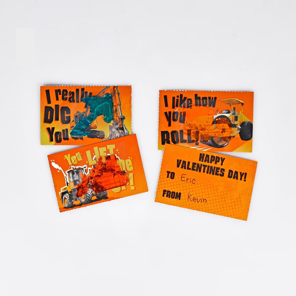 Sadie & Sam 16ct Construction Trucks Gel Clings Valentine's Day Exchange Cards | Target