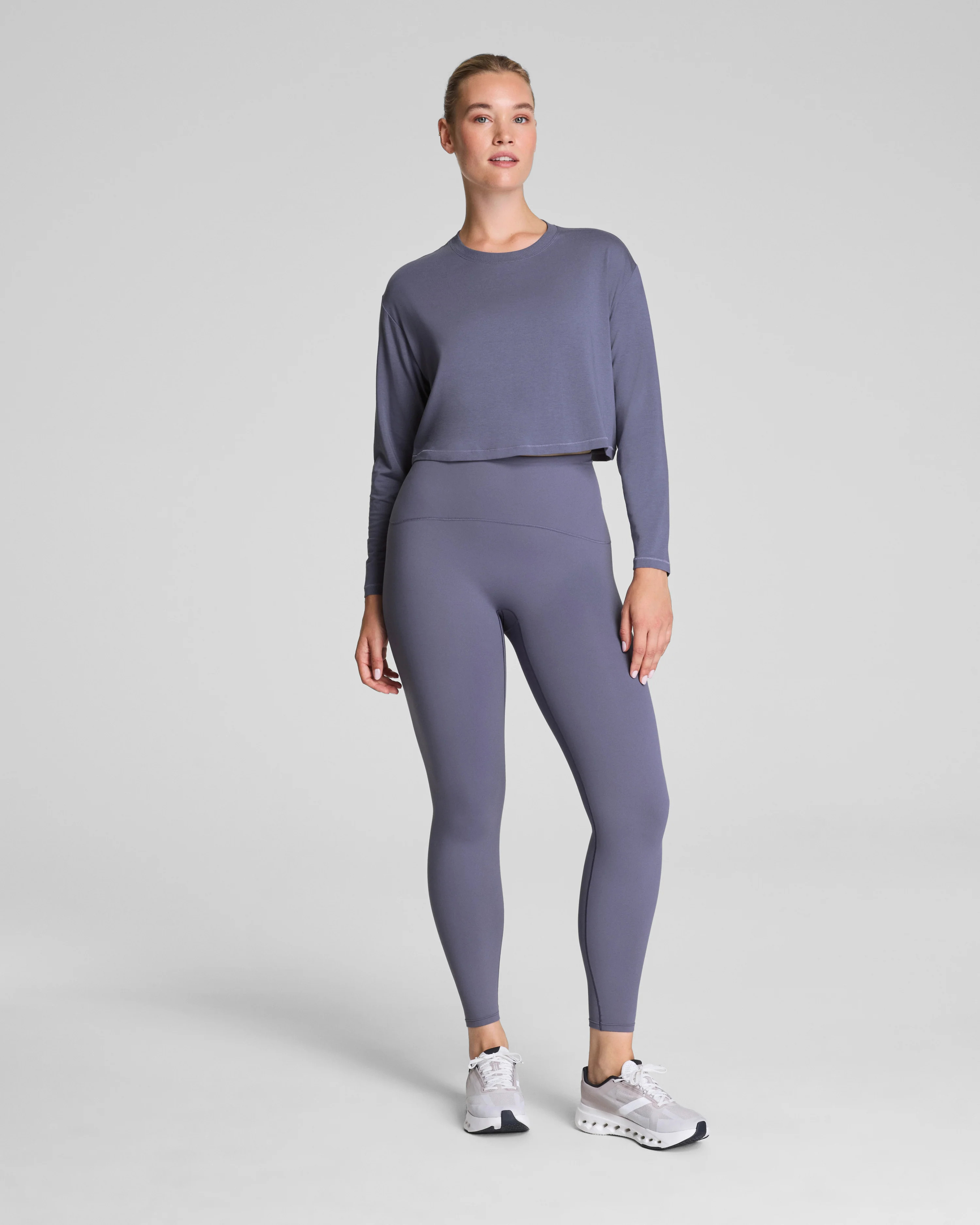 Cropped Long Sleeve Workout Top - 4-Way Stretch Cotton | SPANX | Spanx