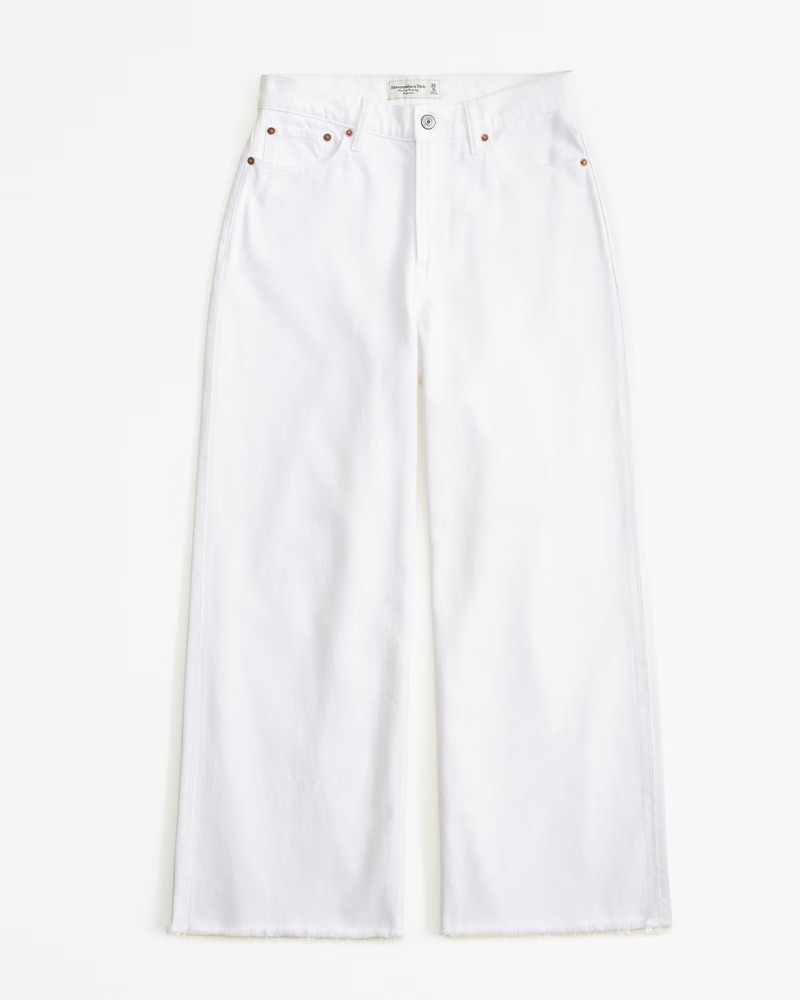 Curve Love High Rise Cropped Wide Leg Jean | Abercrombie & Fitch (US)