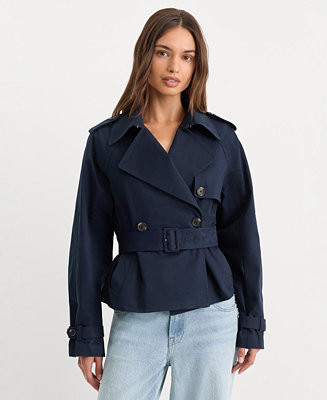 Women's Cropped Trench Jacket | Macy's