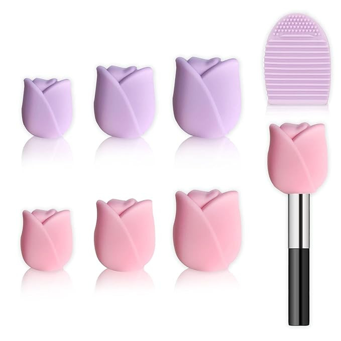6 Pack Makeup Brush Holder Size 3 Silicone Makeup Brush Travel Makeup Brush Cover Reusable Makeup... | Amazon (US)