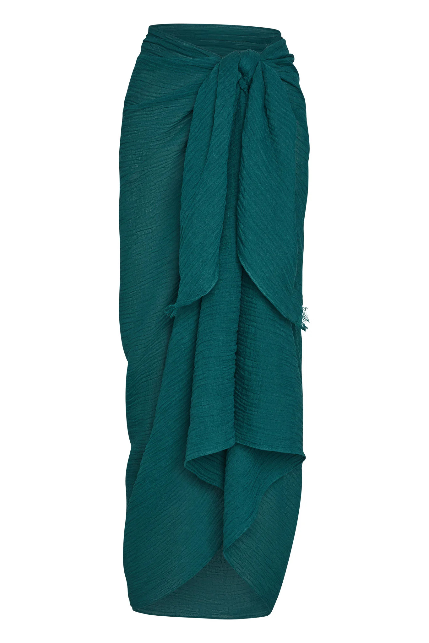 St. Tropez Sarong - Evergreen Crinkle Linen | Monday Swimwear