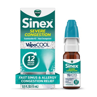 Sinex Vicks Severe VapoCOOL Ultra Fine Mist Nasal Spray - Oxymetazoline Hydrochloride - 0.5 fl oz | Target