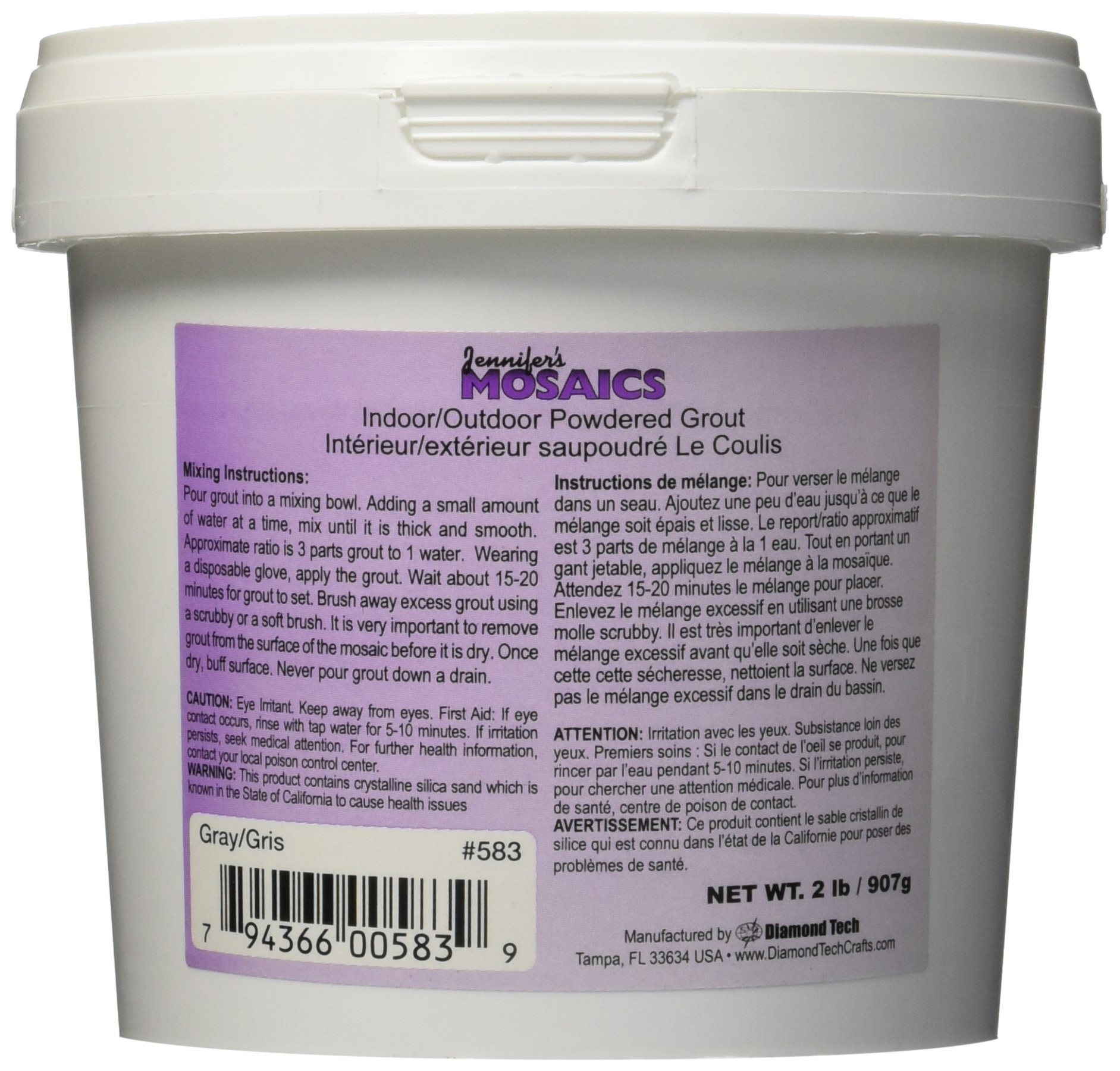 Gray Powdered (Sanded) Grout - 2 lbs | Amazon (US)