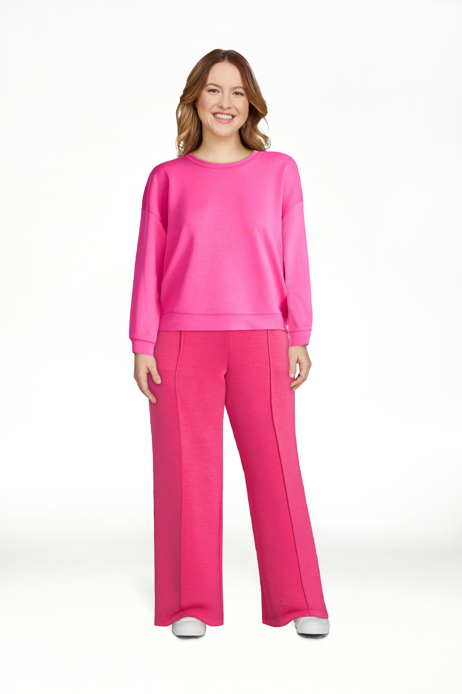 Scoop Women's and Women's Plus New Scubaknit Cropped Sweatshirt with Drop Sleeves, Sizes XS-4X | Walmart (US)