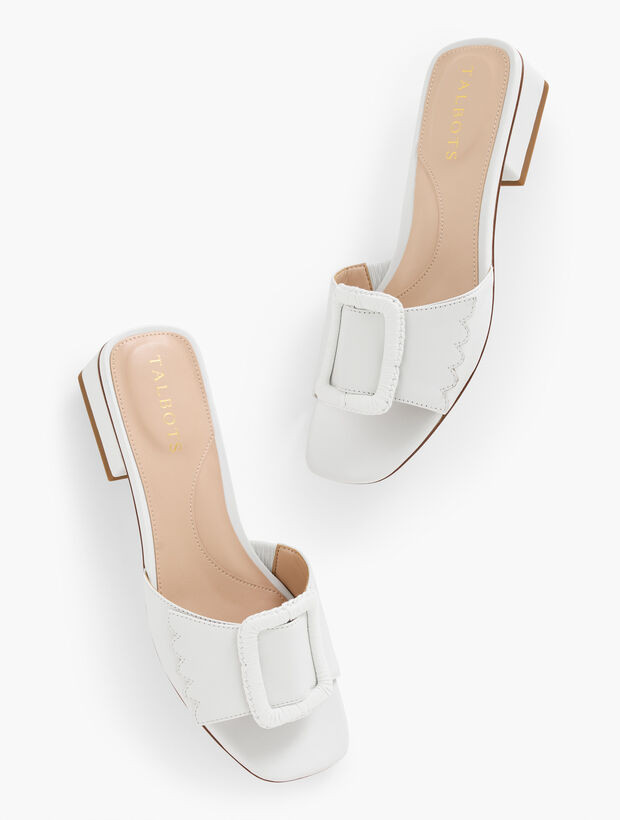 Viv Buckle Soft Nappa Slides | Talbots