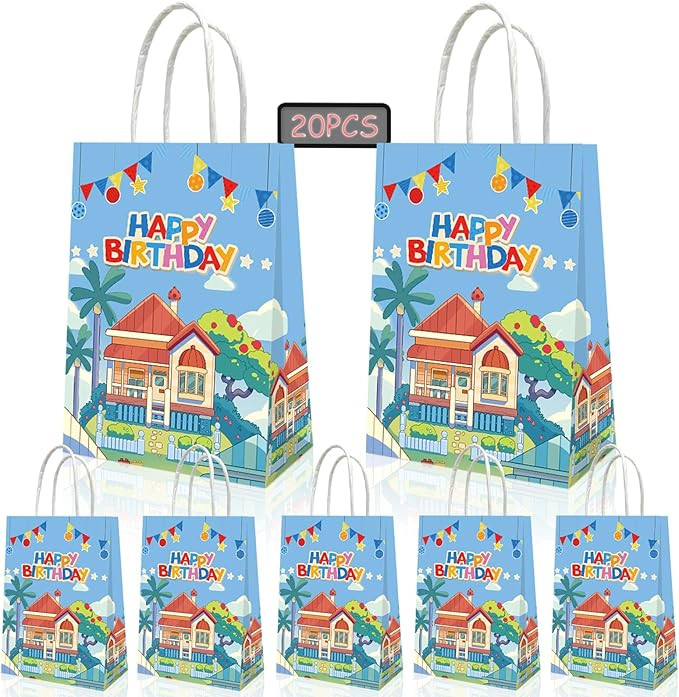 YOOUUQIAN 20 PCS Blue Dog Birthday Party Supplies, Kid Party Decorations Gift Bags,Boys and Girls... | Amazon (US)