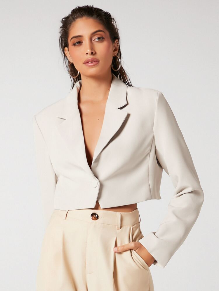 SHEIN BIZwear Blazer court à bouton | SHEIN