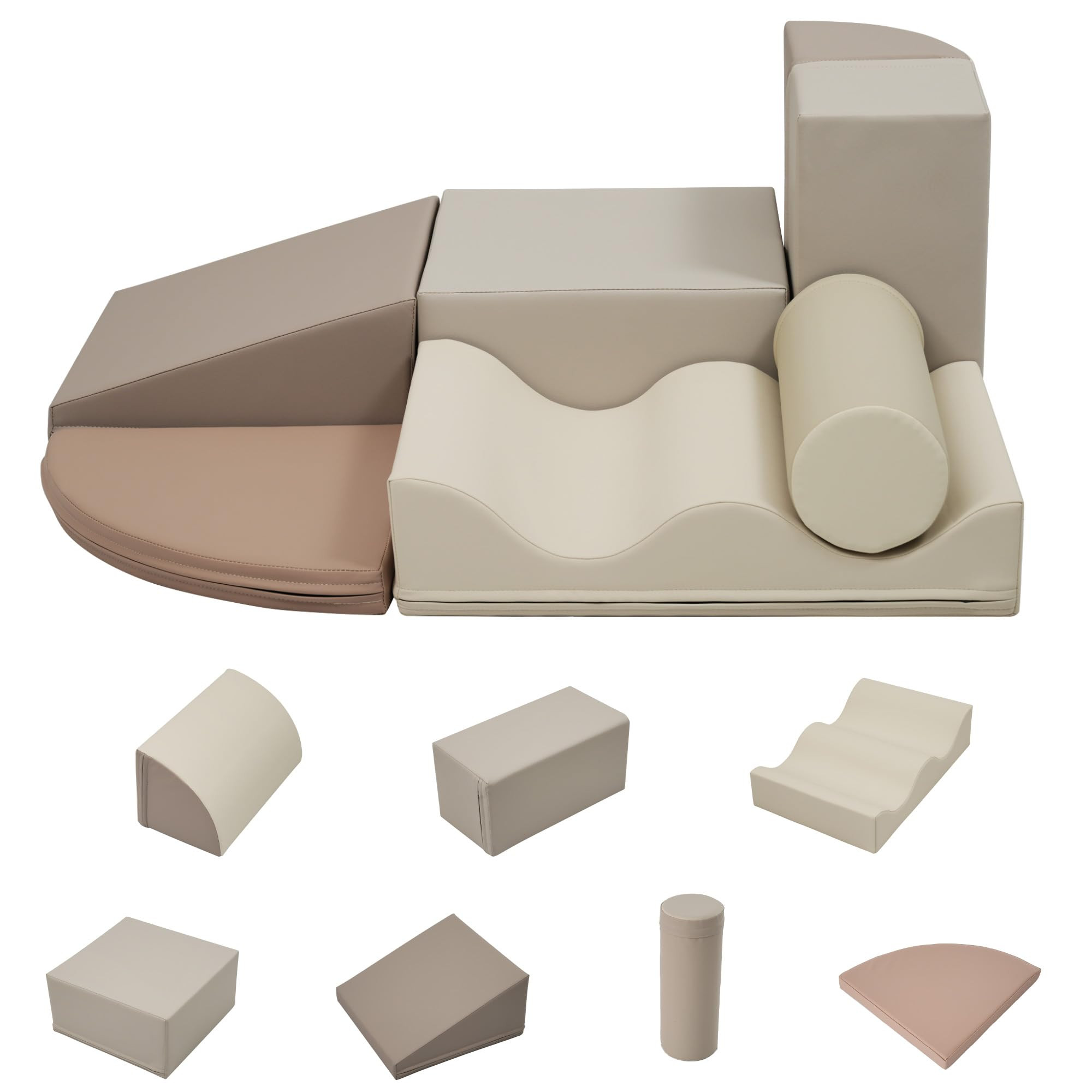 7 Piece Toddler Soft Climbing Toys for Toddlers 1-3, Foam Climb and Crawl Activity Playset, Indoor Soft Play Equipment | Amazon (US)