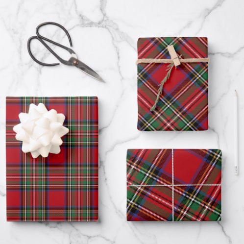 Plaid Tartan Clan Stewart Red Green Pattern Wrapping Paper | Zazzle | Zazzle